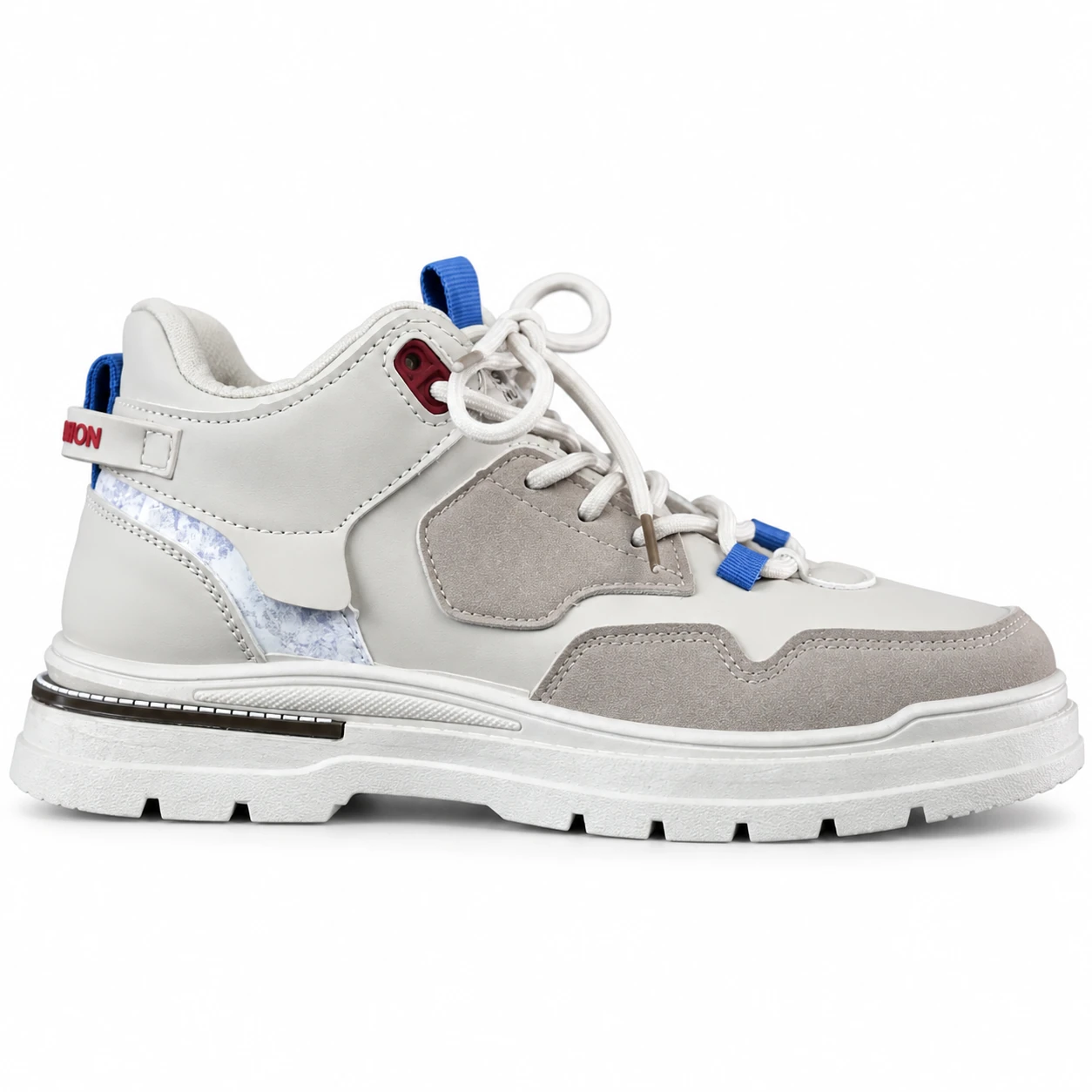 Grey Blue Strap High-Top Sneaker